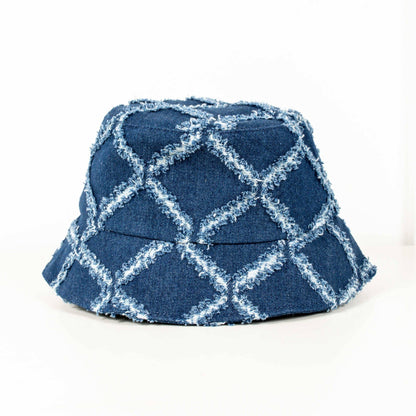 Diamond Print Bucket Hat: Black