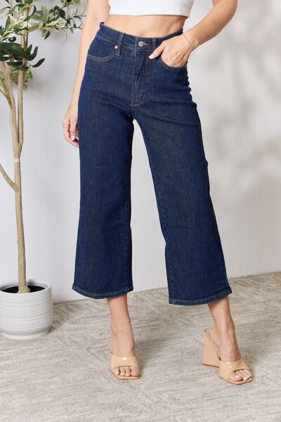 Judy Blue Full Size High Waist Cropped Wide Leg Jeans