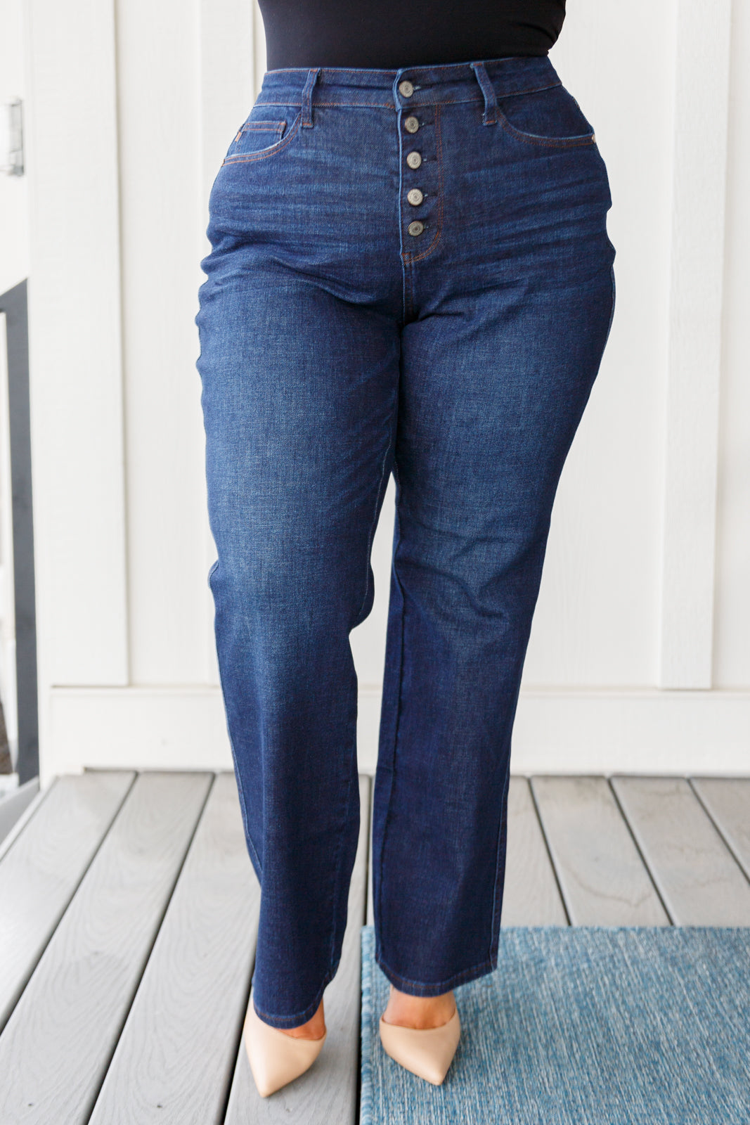 Judy Blues Jeans Arlo High Rise Button-Fly Straight