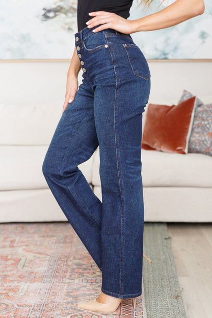 Judy Blues Jeans Arlo High Rise Button-Fly Straight