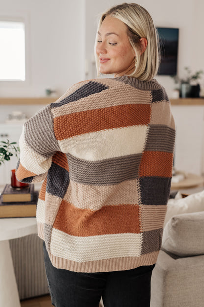 Brown Sugar and Molasses Checkered Cardigan