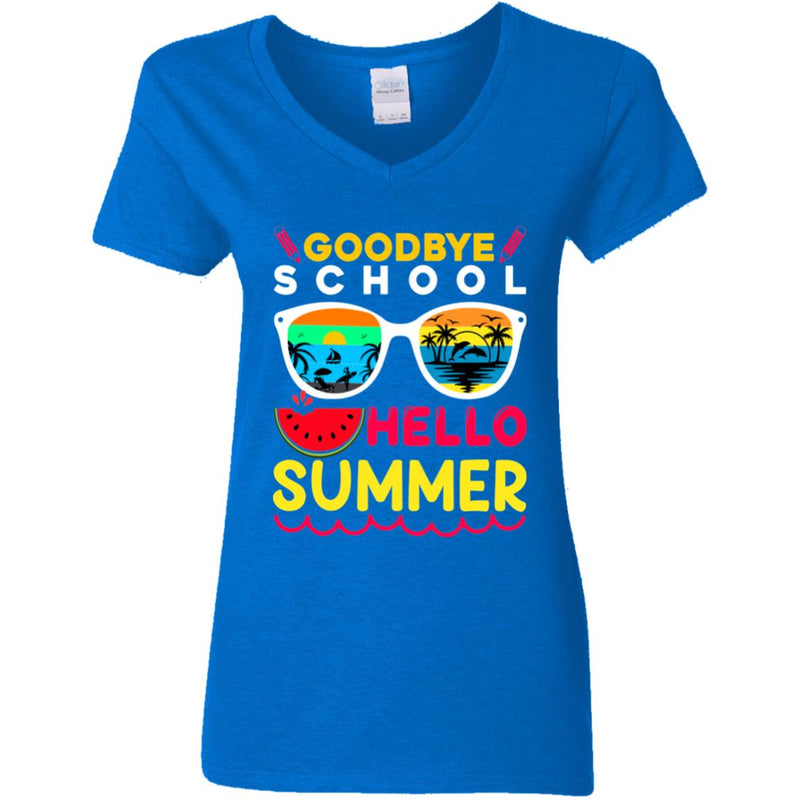 good bye school summer t-shirt design-01 G500VL Ladies' 5.3 oz. V-Neck T-Shirt