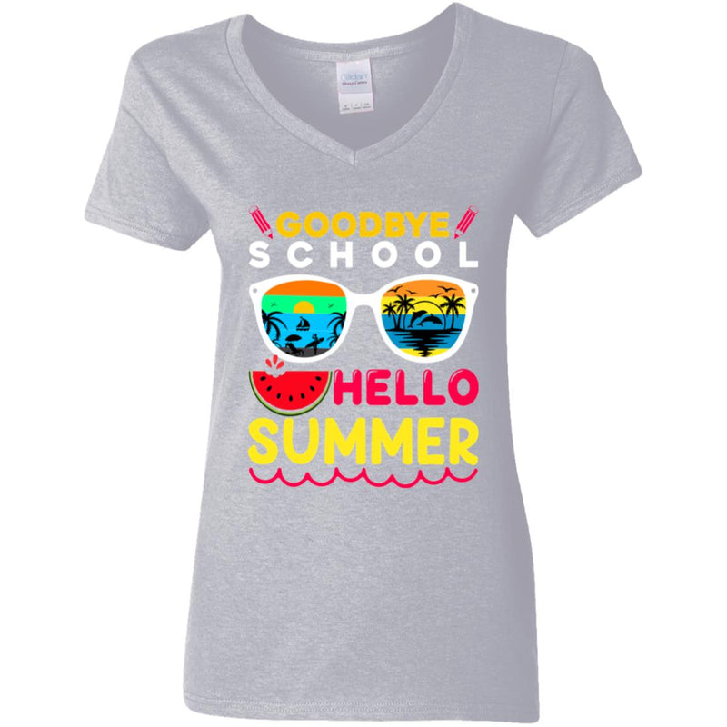 good bye school summer t-shirt design-01 G500VL Ladies' 5.3 oz. V-Neck T-Shirt