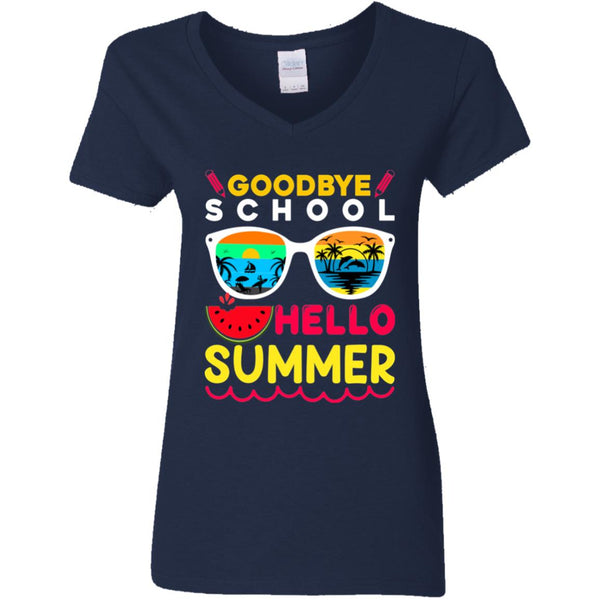 good bye school summer t-shirt design-01 G500VL Ladies' 5.3 oz. V-Neck T-Shirt