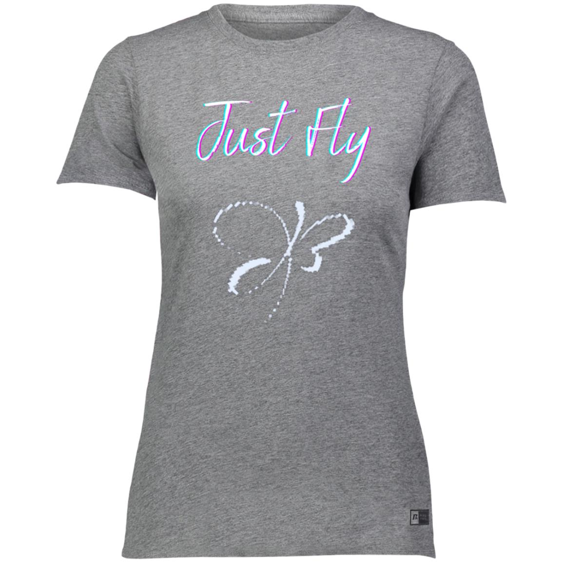 just fly (2) 64STTX Ladies’ Essential Dri-Power Tee