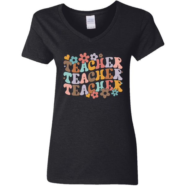 Teacher G500VL Ladies' 5.3 oz. V-Neck T-Shirt