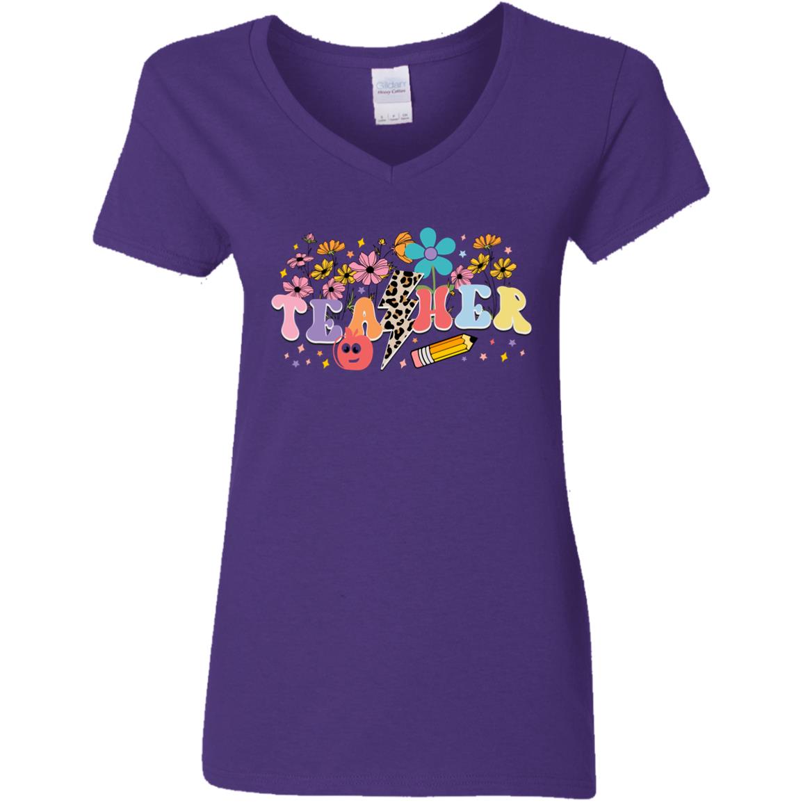 Teacher G500VL Ladies' 5.3 oz. V-Neck T-Shirt