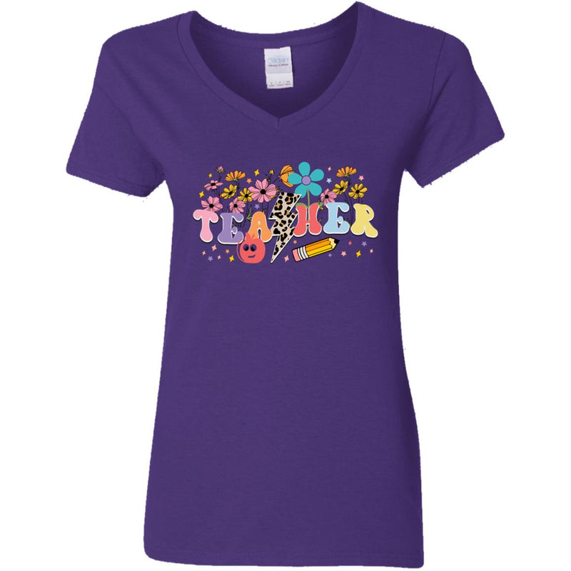 Teacher G500VL Ladies' 5.3 oz. V-Neck T-Shirt