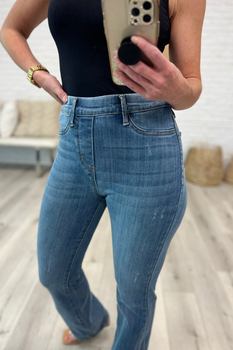 Paula High Rise Pull On Slim Bootcut