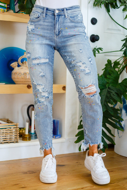 Isabella Paint Splatter Boyfriend Jeans