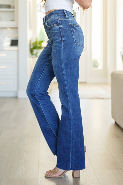 Judy Blue Jeans - Josephine Mid Rise Raw Hem Bootcut Jeans