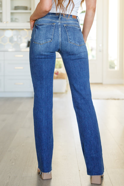 Judy Blue Jeans - Josephine Mid Rise Raw Hem Bootcut Jeans