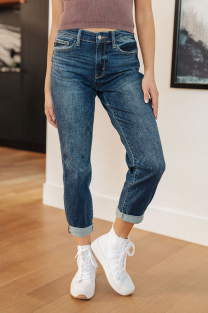 London Midrise Cuffed Boyfriend Judy Blue Jeans