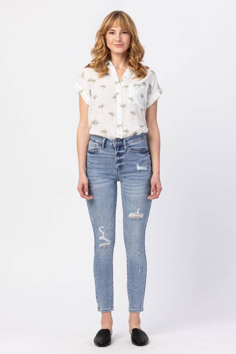 Judy Blue High Waist Minimal Destroy Skinny Jeans