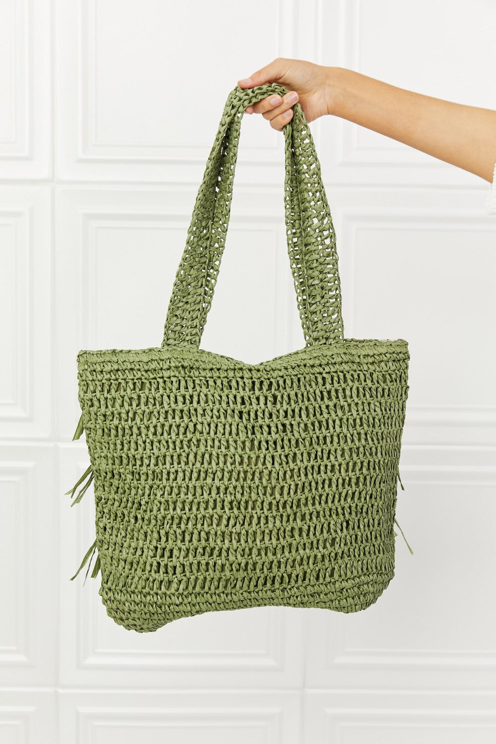 Fame The Last Straw Fringe Straw Tote Bag